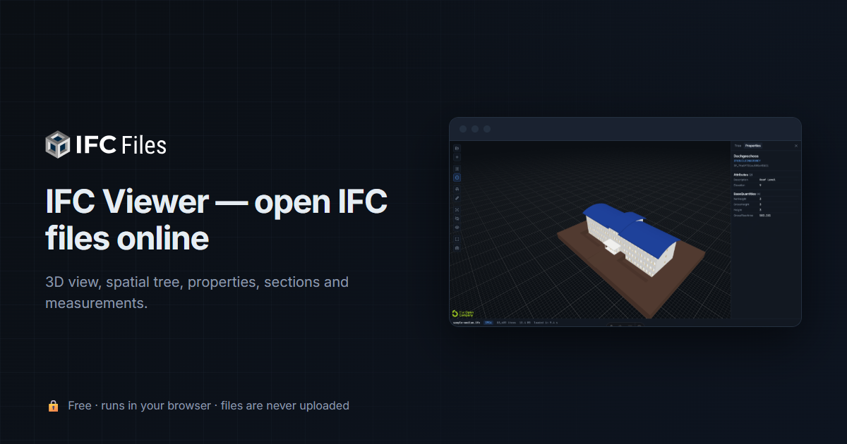 Open IFC File Online — Free IFC Viewer, No Upload | IFCfiles